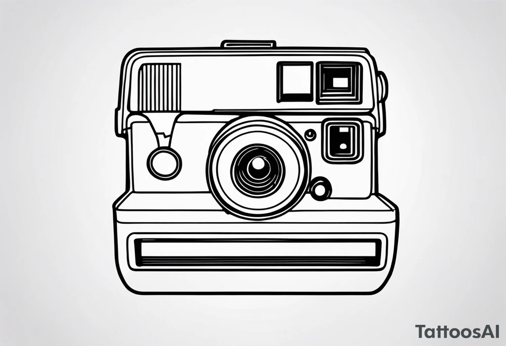 the outline of a polaroid-picture tattoo idea
