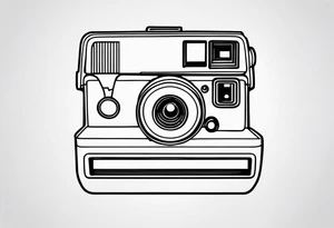 the outline of a polaroid-picture tattoo idea