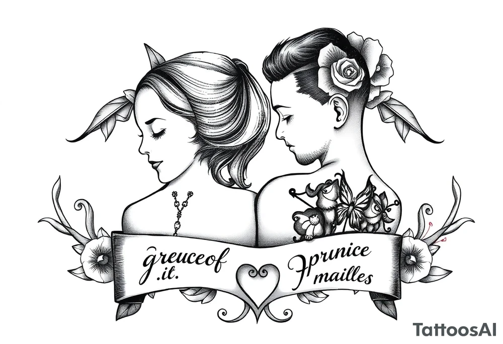 Tattoo family with names and love tattoo idea