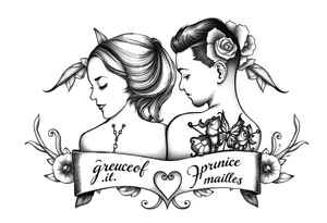Tattoo family with names and love tattoo idea