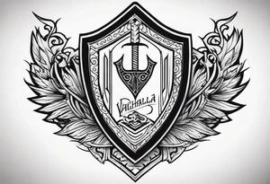 Valhalla  steps shield sword tattoo idea