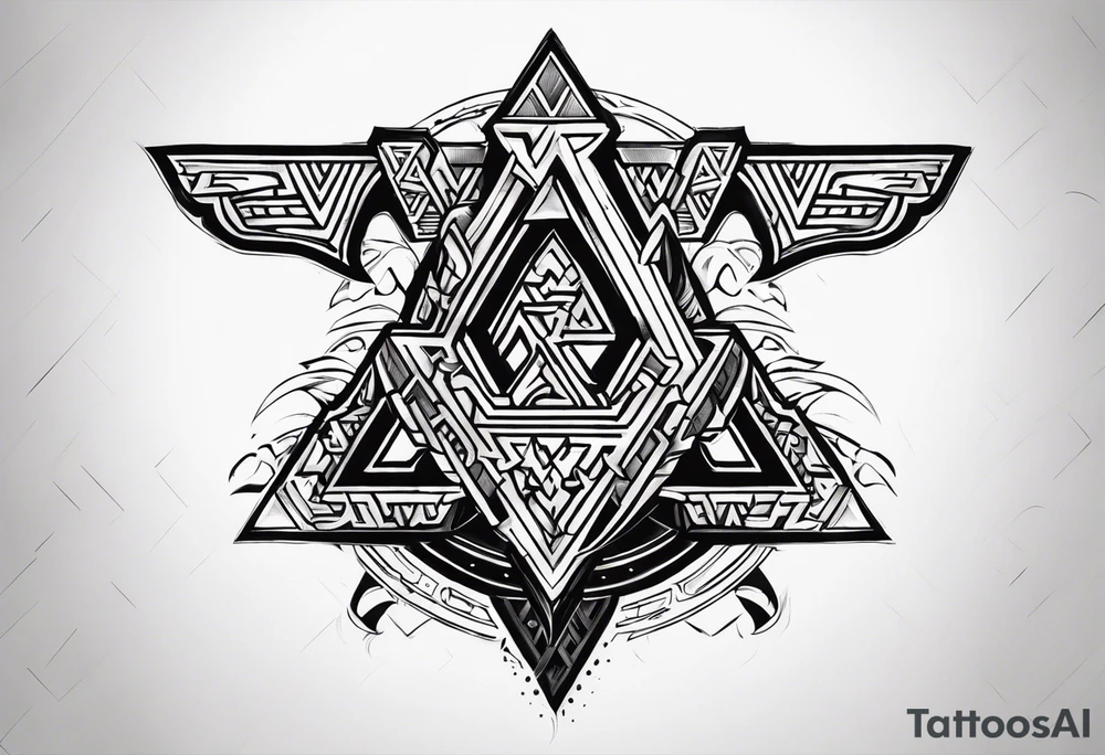 Valhalla 
valknut sword axe tattoo idea