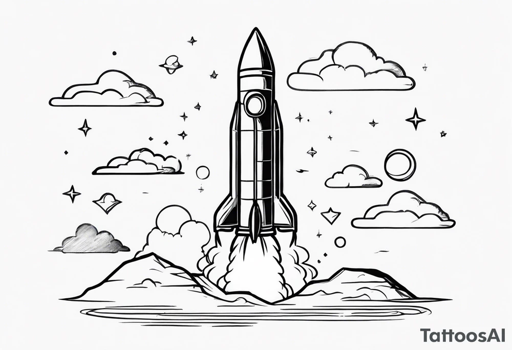 Rocket Ship Adventure tattoo idea