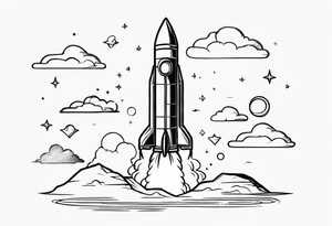 Rocket Ship Adventure tattoo idea