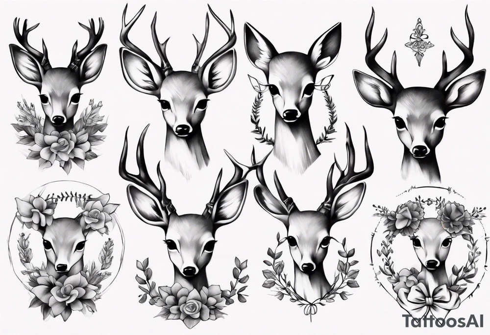 Fawn surrounded by bow tattoo idea