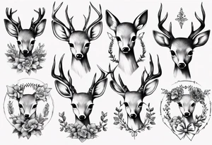 Fawn surrounded by bow tattoo idea