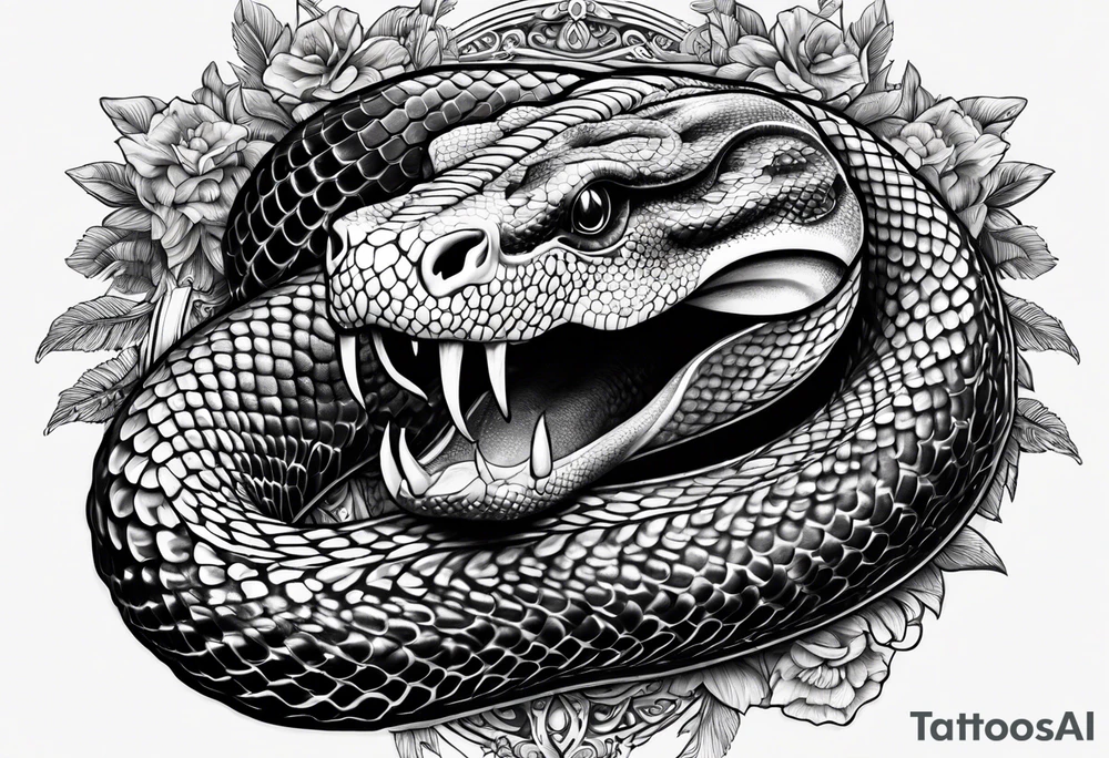 Anaconda with skull head tattoo idea