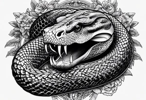 Anaconda with skull head tattoo idea