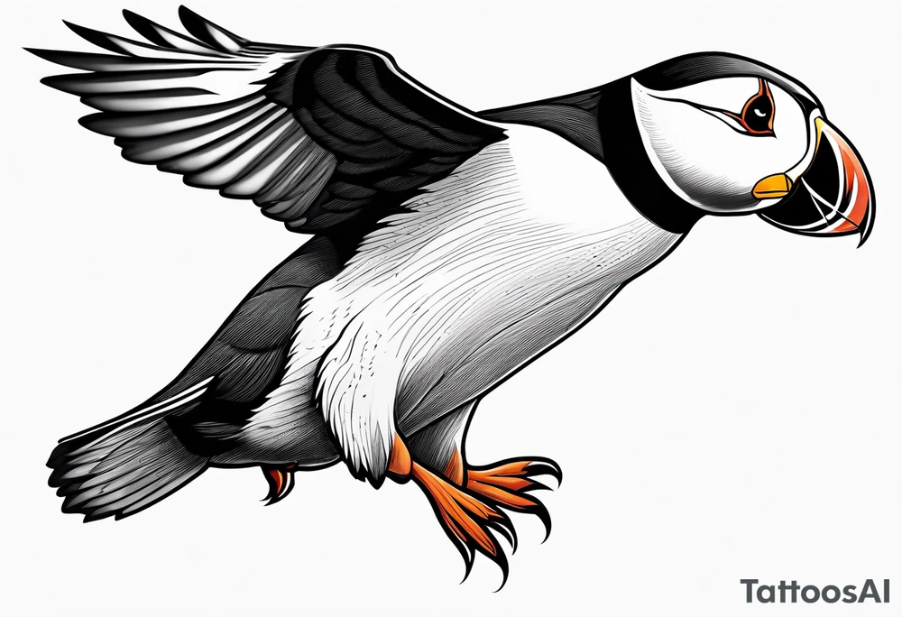 a flying puffin without background - forarm Tatto tattoo idea