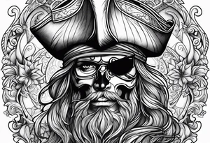 Pirate filigree sleeve tattoo idea