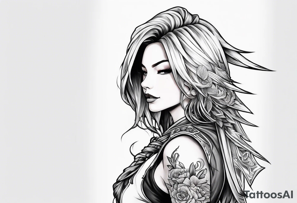 FF9 Dagger cutting off her hair tattoo idea