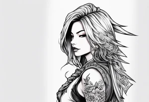 FF9 Dagger cutting off her hair tattoo idea