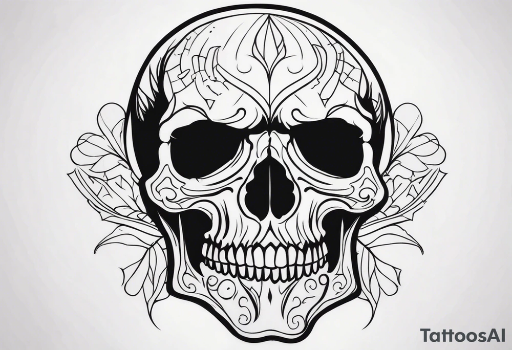 Creepy skull tattoo idea
