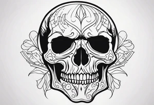 Creepy skull tattoo idea