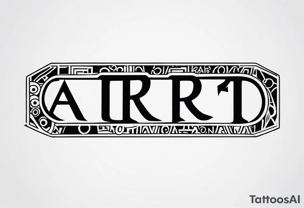 A naruto headband with the letters AR in the middle tattoo idea