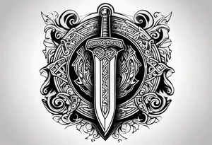 Valhalla 
Sword shield gods tattoo idea