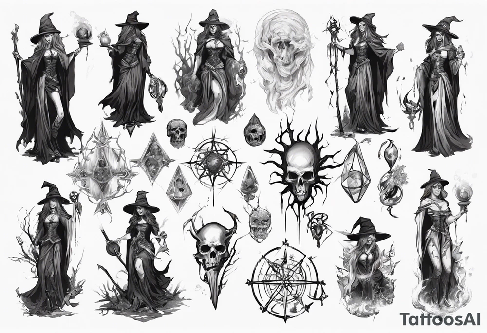 witch necromancer like a path of exile games tattoo idea witch necromancer like a path of exile games tattoo idea