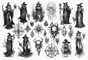 witch necromancer like a path of exile games tattoo idea