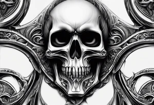 H.R Giger Skull knee tattoo tattoo idea