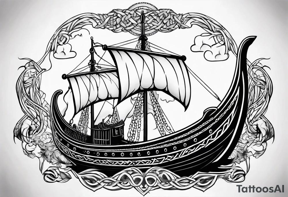 viking ship fenrir tattoo idea