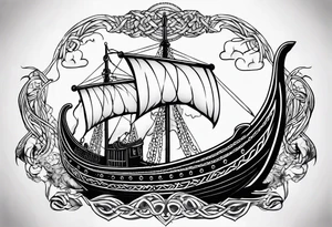 viking ship fenrir tattoo idea