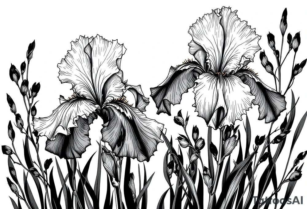 Irises flowers, cherry blossom tattoo idea