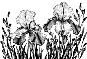 Irises flowers, cherry blossom tattoo idea