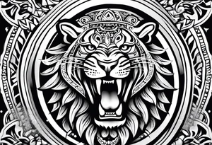 aztec jaguar sleeve tattoo idea