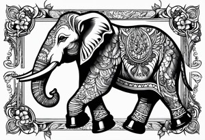 Elephant playing roller derby tattoo idea