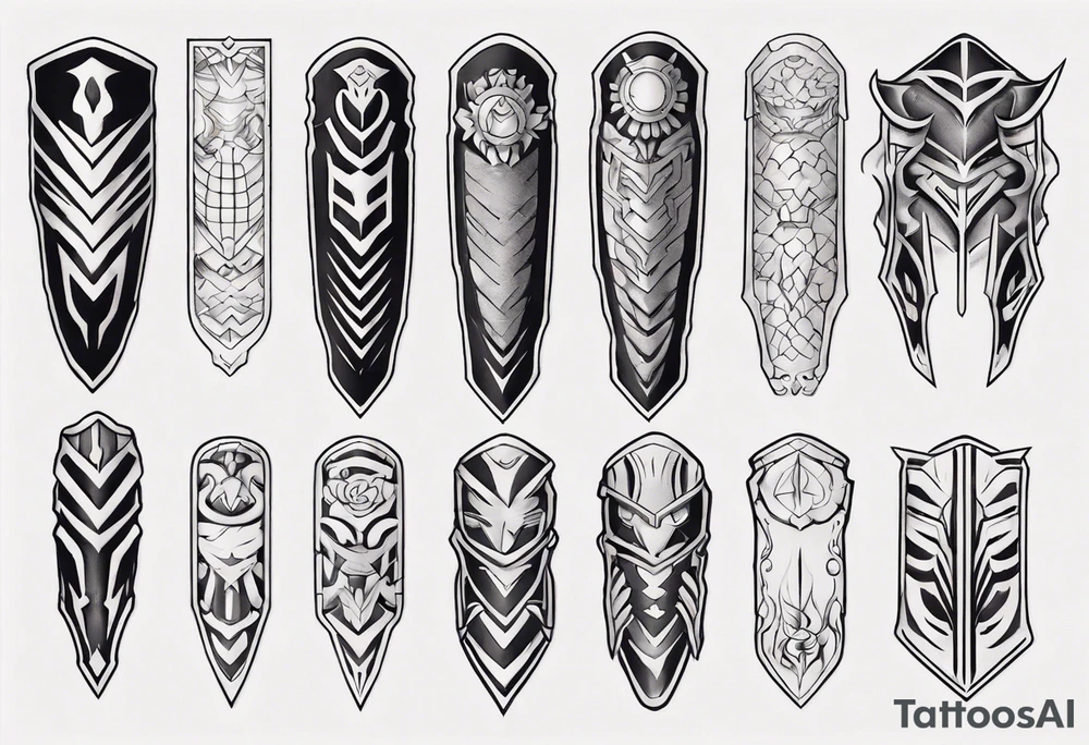 Leg armor tattoo idea