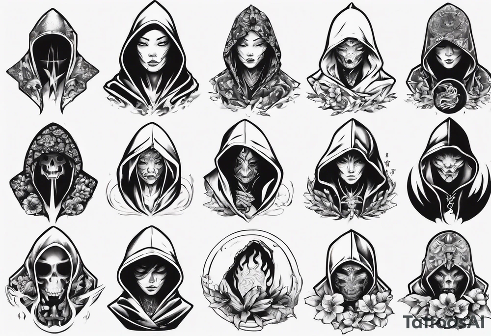 Hooded figure tattoo idea