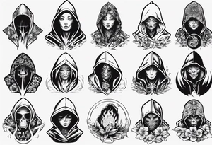 Hooded figure tattoo idea