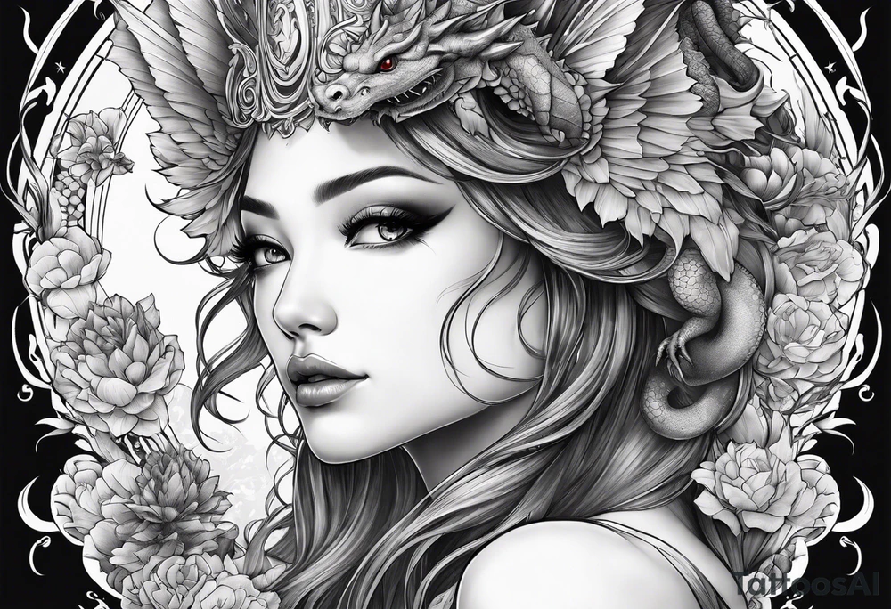 fairy nymph with dragon tattoo idea
