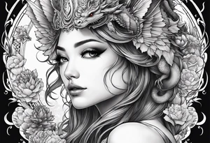 fairy nymph with dragon tattoo idea