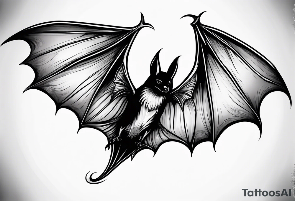Flying bat tattoo idea
