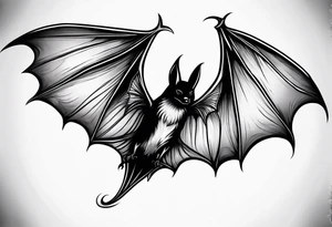 Flying bat tattoo idea