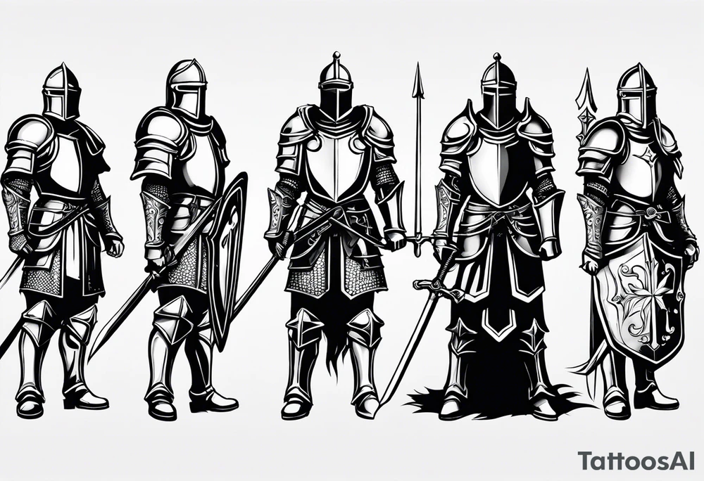 knight with heavy armor tattoo idea
