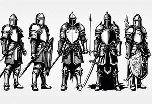 knight with heavy armor tattoo idea