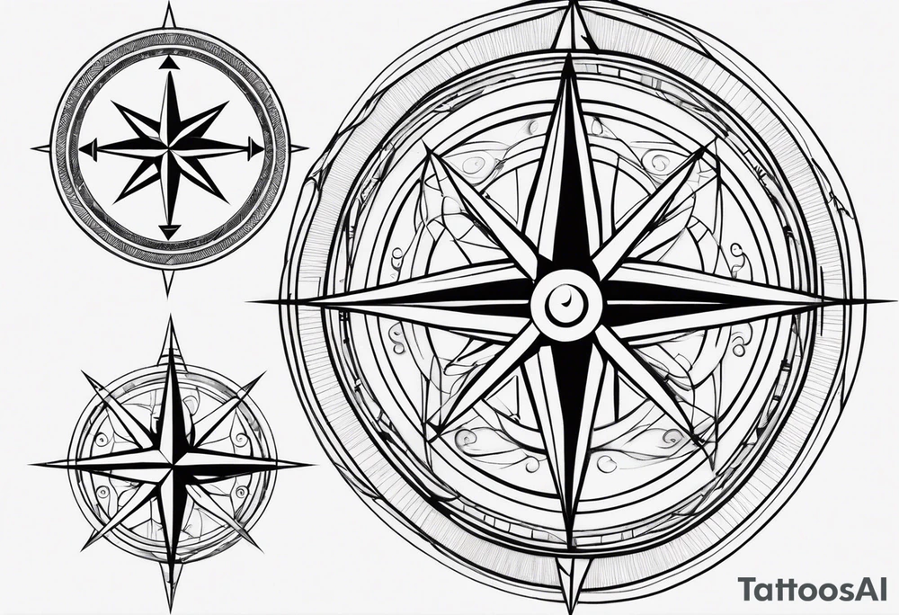 Incorporate the Ubuntu symbol with a compass tattoo idea