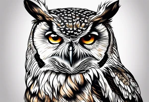 A sad owl tattoo idea