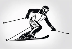 Skier in motion, fine line, more abstract tattoo idea
