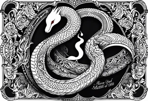 Snake and dove with bible verse Matthew 10:16 included tattoo idea