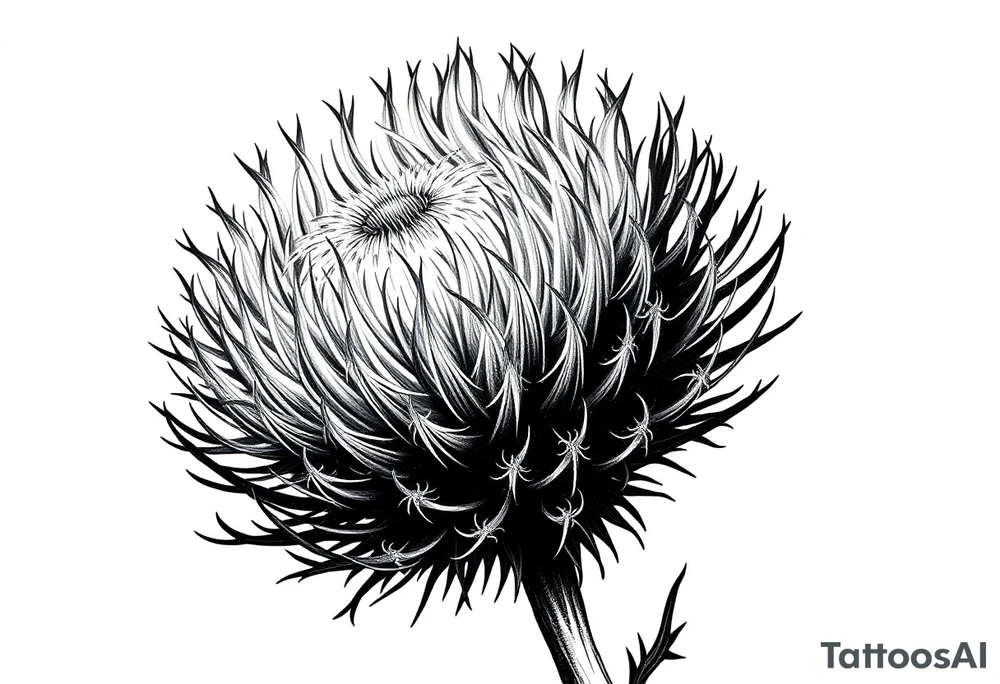 thistle minimalist tattoo idea