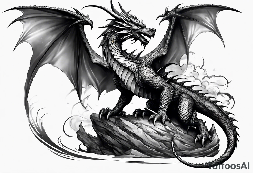 Dragon is wrapped around a sword, back tattto design tattoo idea Dragon is wrapped around a sword, back tattto design tattoo idea
