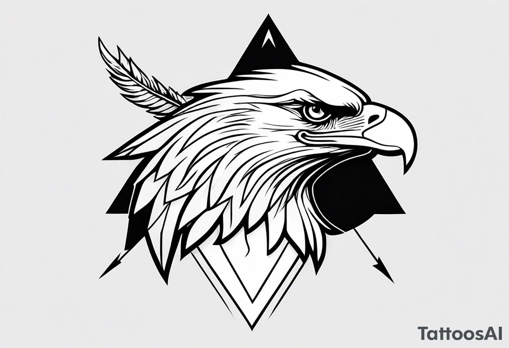 Arrow with the arrow head a bald eagle tattoo idea