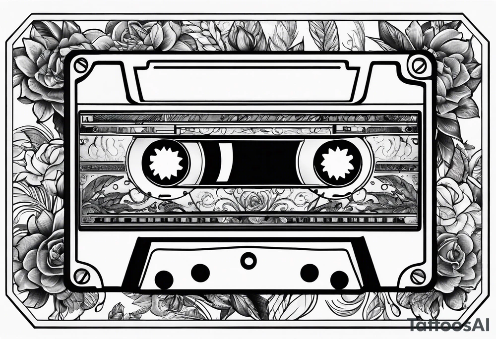 cassette tape with large label tattoo idea