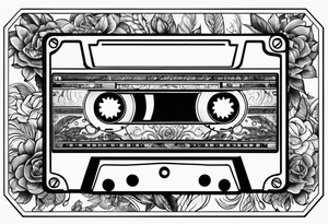 cassette tape with large label tattoo idea
