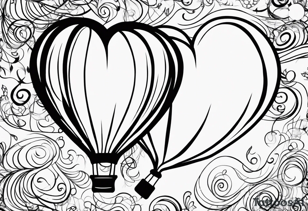 heartshaped party baloon with a pulse heartbeat on a string tattoo idea