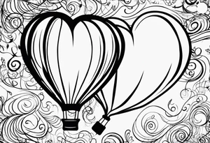 heartshaped party baloon with a pulse heartbeat on a string tattoo idea