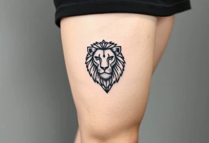 Lion with diamond geometric shapes and tattoo idea